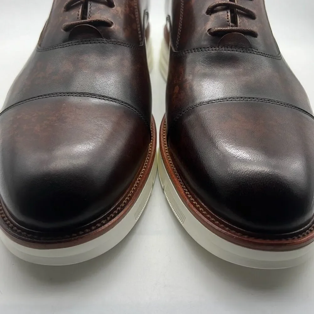 Taft cap toe Lace up espresso Model‎ 102 leather Men dress shoes - Men 10.5 New